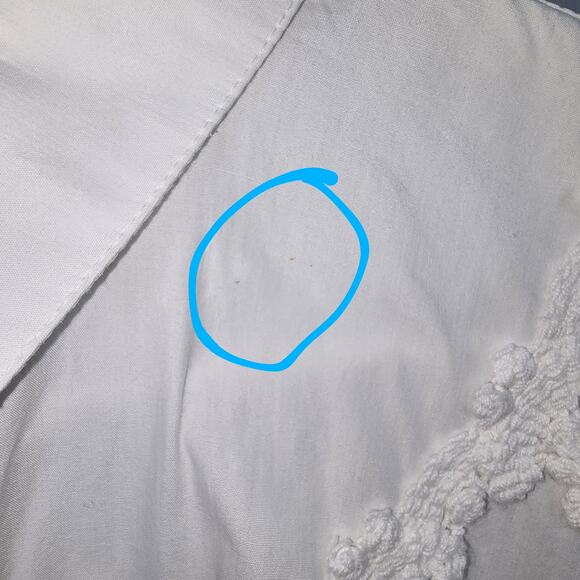 Vintage 80's 90's Peddlers Poet White Shirt Button Front Crochet Lace Detail M - Picture 11 of 12